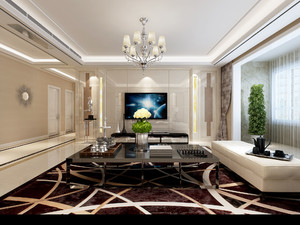 125平米普通户型现代简约家装装修图片设计-六安齐装网装修效果图