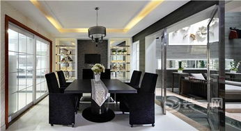 硬朗简约中古典六安装饰设计 新中式联体别墅